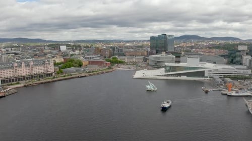 Vista aérea de la Ópera Nacional de Oslo