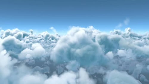 Nuages blancs et moelleux dans le ciel bleu