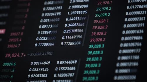 Digital Numbers Displaying on a Screen