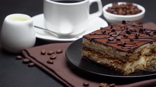 Delicious Tiramisu Cake with Coffee and Cream