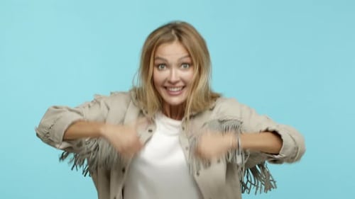 Woman Jumps In and Gives Thumbs Up