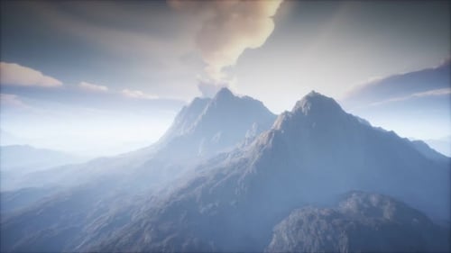 Vulkankraterlandschaft mit Nebel