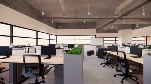 Interior Empty Modern Loft Office open space modern office footage