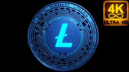 Peer To Peer Crytocurrency Secure Software Project Litecoin Crypto 3D Seemless Loop 4K Video