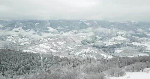 From Great Heigh Fairytale Mountain Landscape Snow Covered Alpine Sharp Peaks