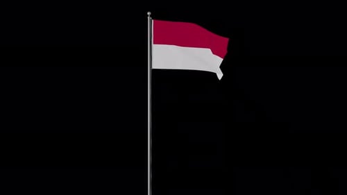Indonesia National Flag Waving Animation