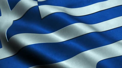 Realistic Waving Greek Flag Animation Background