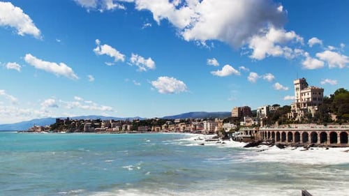 Genoa, Italy Timelapse, Sea Cost