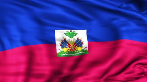Haiti National Flag Waving Realistic Motion Graphics