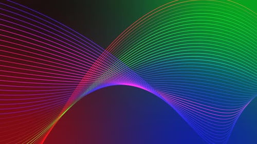 Colorful Dynamic Abstract Lines Waving Loop Background