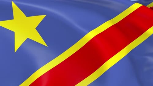 Democratic Republic of Congo Flag Waving Seamless Loop Animation