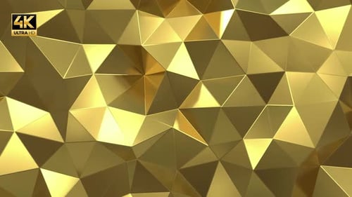 Golden Polygonal Abstract Background Loop Animation