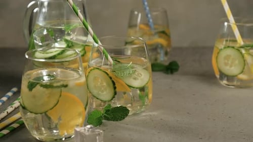 Refreshing Cucumber Lemon Water with Mint