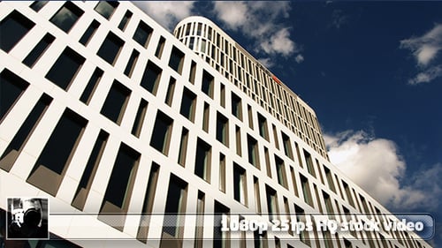 Modern Curved Architecture of Urban Building on Sunny Day