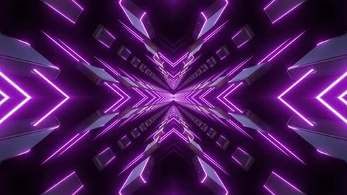 Seamless Looping Neon Digital Tunnel Background