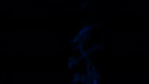 Abstract Blue Smoke Rising on Black Background