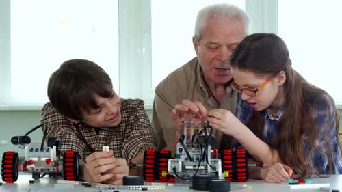 Children Spend Time with Grandpa