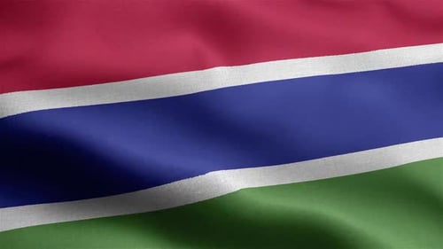 Realistic Waving Flag of The Gambia, National Symbol Animation
