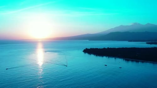 Aerial top down sky of tropical coast beach break by blue ocean and clean sand background of a dayou