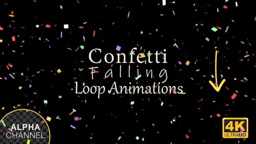 Pack de confettis multicolores avec canal Alpha