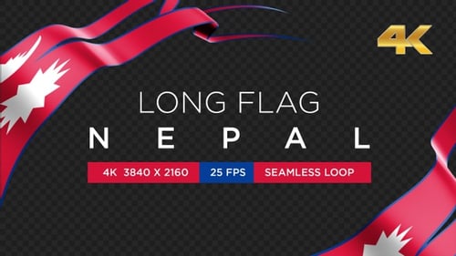 Waving Ribbon with Nepal Flag Lower Third
