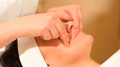 Seance Of Professional Facial Massage At Beauty