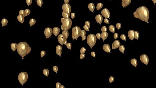 Golden Balloons Ascending Celebration Animation