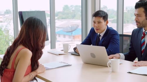 Job Interview in a Bright Modern Office