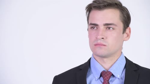 Young Adult in Suit Looking to Side