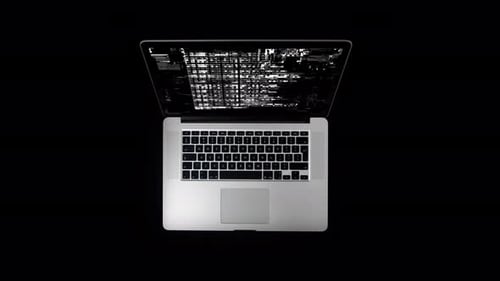 Laptop From Above with Data Code
