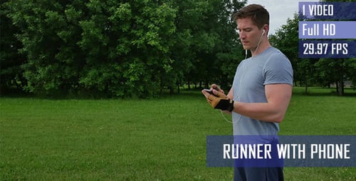 Man Puts Earbuds In and Starts Jogging