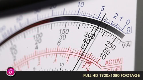 Analog Multimeter Dial Needle Close Up
