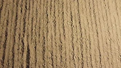 Plowed Ground Soil Aerial View