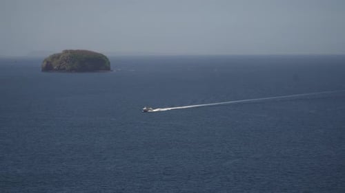 Motorboat on the Sea Aerial View