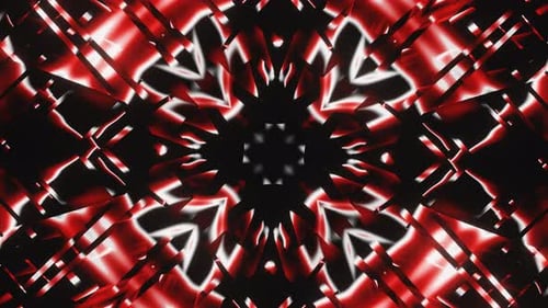 Abstrakte blinkende rote LED Neon Kaleidoskop Vj Loop Animation Hintergrund