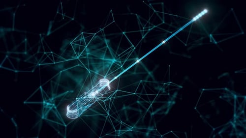 Push Broom Hologram Close Up 4k