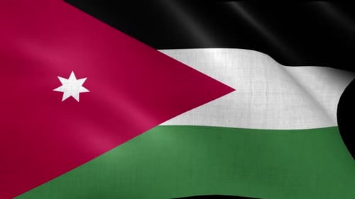 Jordan Flag Waving Realistic Seamless Loop Animation