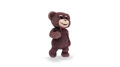 Teddy Bear Walking Loop On White Background