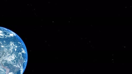 The Earth rotating from day into the night. As night falls you see the light from the cities down be