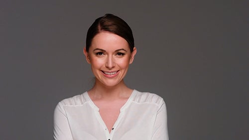 Smiling Woman Portrait in a Studio Setting