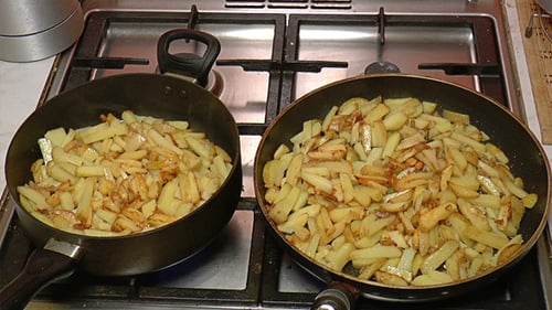 Two Frying Pan with French Fries 815