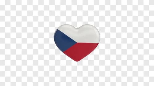 Rotating Czech Republic Flag Heart Animation