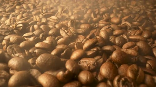 Close-Up View of Aromatic Brown Coffee Beans