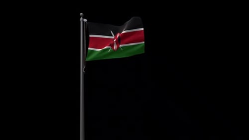 Realistic Kenya National Flag Waving Animation