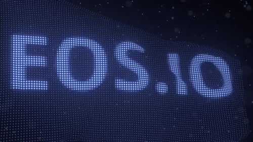 Futuristic Glowing Text on Wavy Pixel Grid Display