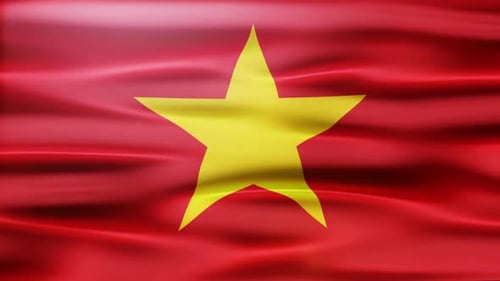 Realistic Waving Vietnam National Flag Animation