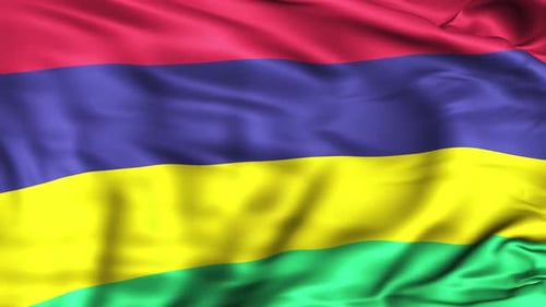 Mauritius National Flag Waving Seamless Animation