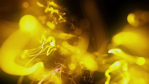 Fluid Golden Light Trails Flowing Abstract Background