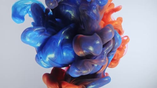 Colorful Ink Swirls and Flows in Clear Water