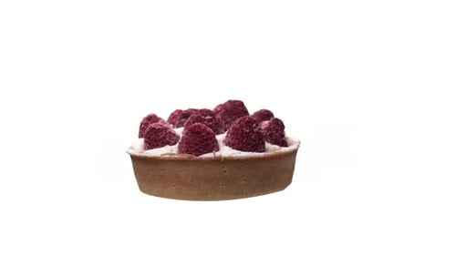 Raspberry Tart Pastry Dessert Rotating Close Up